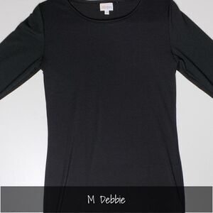 LuLaRoe Debbie Dress Medium Solid Black Long Sleeves NWT